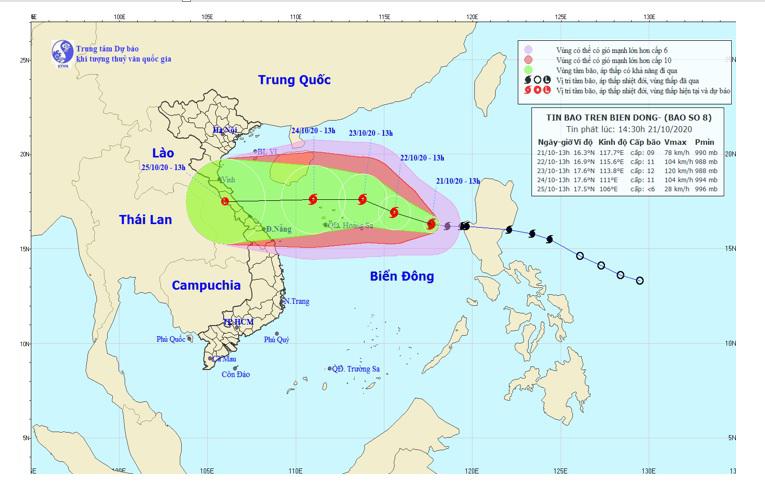 Tin b&atilde;o tr&ecirc;n biển Đ&ocirc;ng (Cơn b&atilde;o số 8)